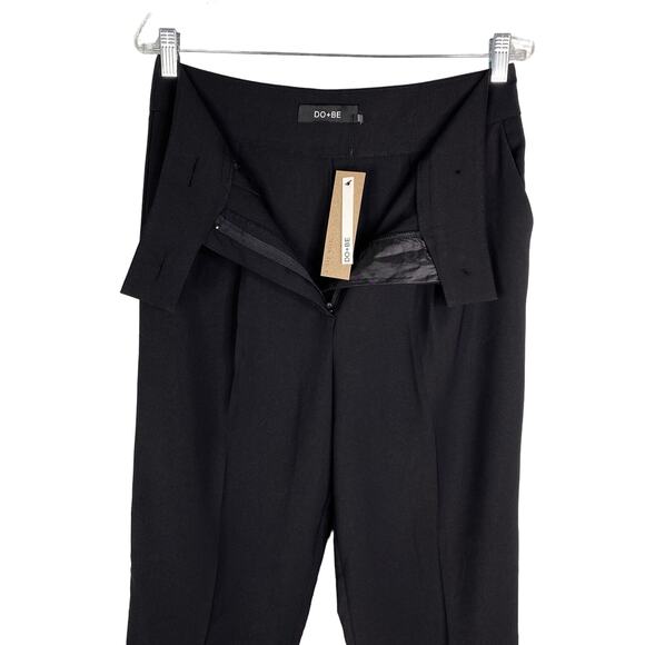 Do + Be Collection Pants Large Black Gold Buttons Pockets Stretch Cuffed New - Picture 7 of 13
